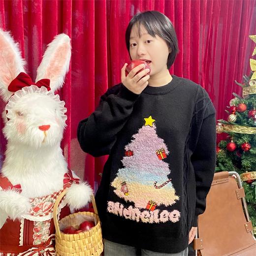 赠送圣诞手环圈 | 复古圣诞主题毛衣 男女同款  软糯舒适 慵懒风套头针织衫 商品图5