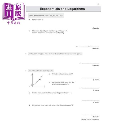 【中商原版】英国CGP AS-Level Maths Edexcel Exam Practice Workbook (includes Answers) 商品图4