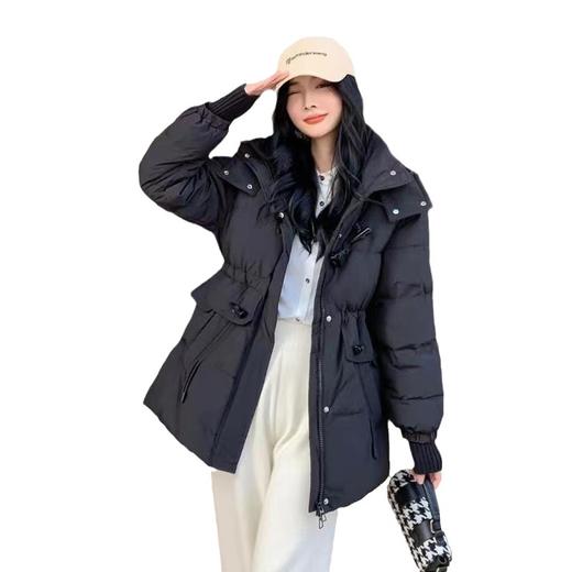 韩版收腰时尚百搭牛角扣，连帽白鸭绒加厚外套LSY-LSYGCDF6261 商品图0