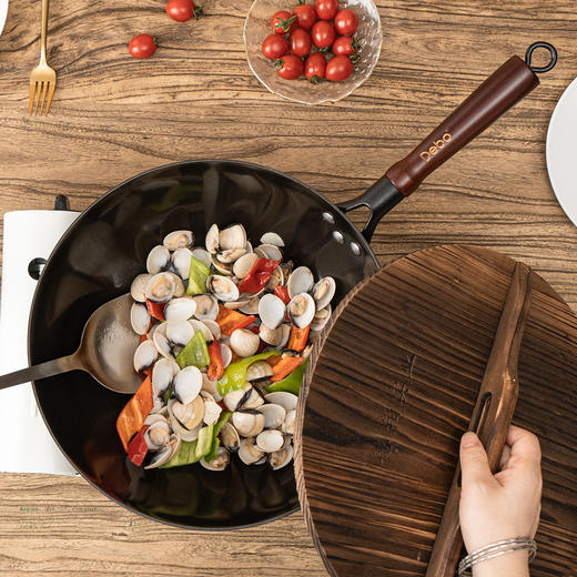 Debo德铂臻匠物理不粘炒锅无涂层精铁铸铁炒菜锅 商品图3