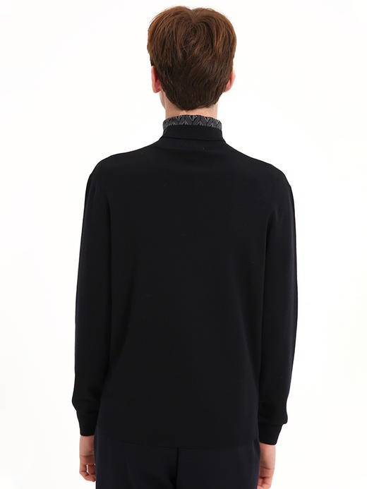 callisto藏青羊毛混纺毛衣 FSKNW109C 商品图2