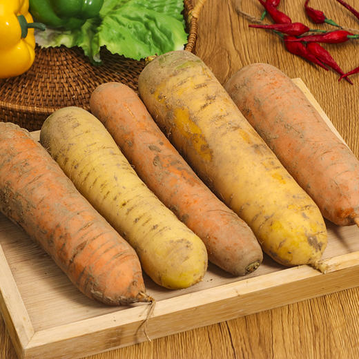 【红黄混发】新疆双色胡萝卜 4.5-5斤彩箱装 商品图4
