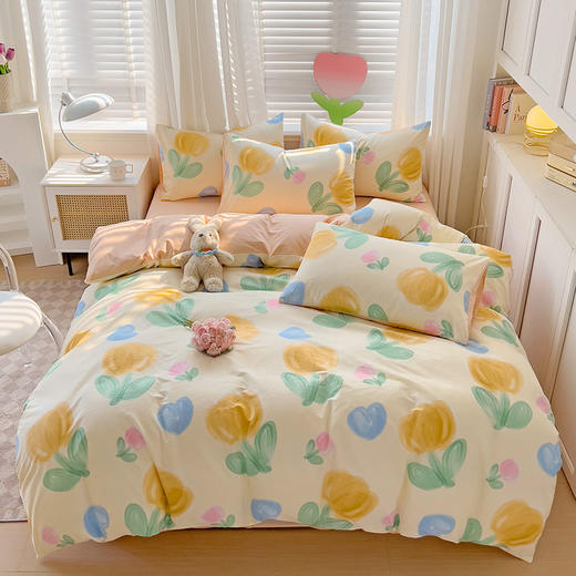 【全棉小清新四件套】田园风格全棉四件套 全棉舒适面料 活性印染AB面设计 商品图6
