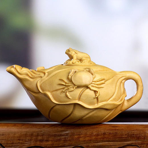 纵横四海荷蟹°黄杨木把把壶 商品图1