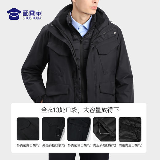 【三合一通勤羽绒风衣外套】加厚保暖羽绒服外套 春秋冬可穿羽绒风衣 商品图6