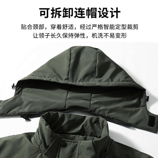 可拆卸帽【新款DWN】大依优型大码薄棉服连帽棉衣加棉外套中长款胖子大码男休闲商务宽松加肥加大上衣冬季男士 商品图1