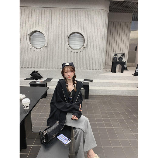 club奶茶XS码 金蘑菇菇 满分安全感 / 哪个女孩不爱大卫衣呢？连帽宽松刺绣卫衣 商品图0