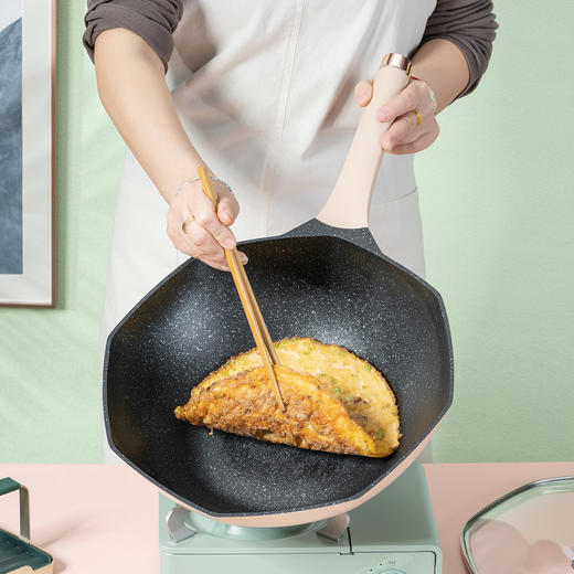 Debo德铂卡地亚不粘锅家用炒菜锅平底网红八角锅 商品图2