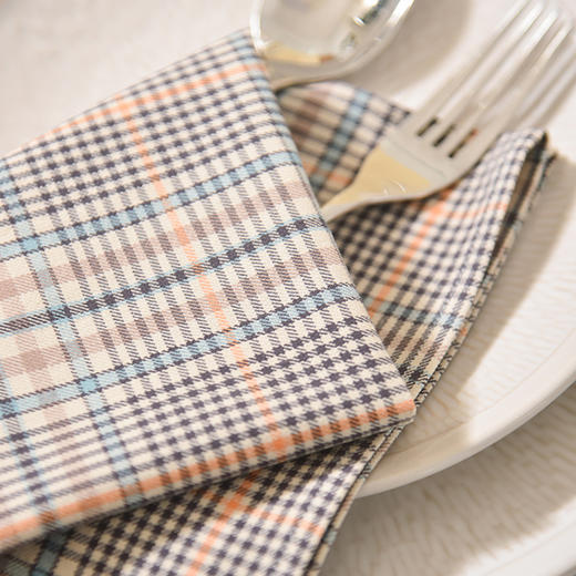 英伦格纹系列餐巾全棉高档田园风擦杯布餐巾 商品图2