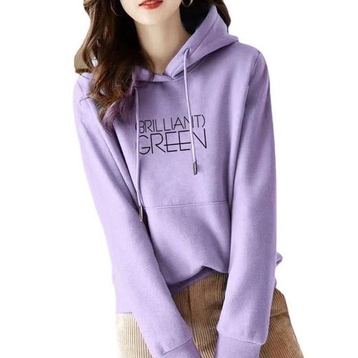 连帽加绒棉质卫衣运动宽松休闲时尚印花外套上衣女潮秋冬新款多色 商品图4