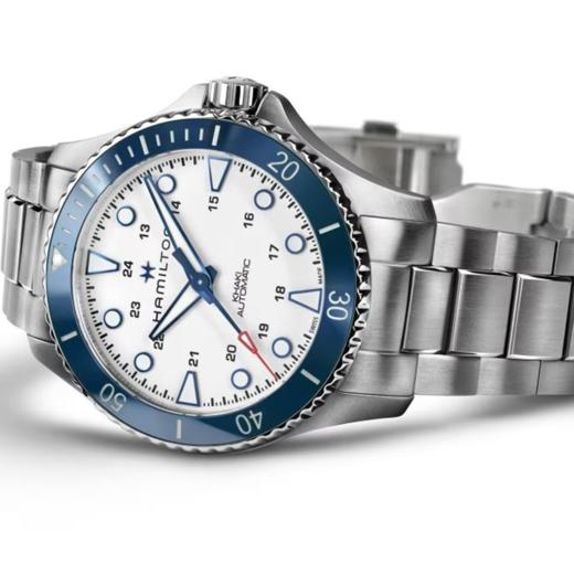 汉米尔顿 Hamilton 卡其海军水肺自动机械腕表 蓝圈白盘43mm H82505150 商品图2