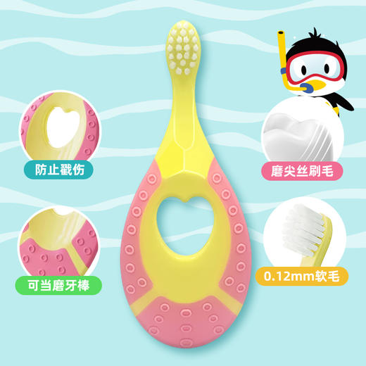 mikibobo 儿童牙膏+儿童牙刷 0-3岁婴幼儿童宝宝细软毛牙刷 小刷头乳牙牙刷（2支装）呵护牙齿 商品图2