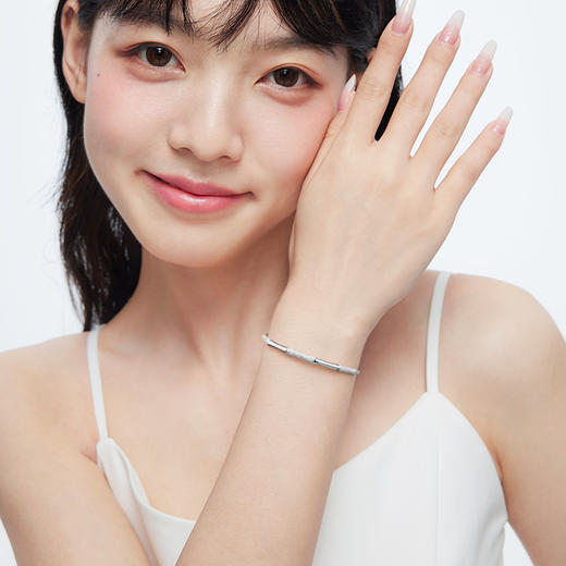 KADER卡蒂罗 满天星竹节 S999银 可推拉调节手镯 女款 轻奢时尚小众设计 浪漫清新百搭款配饰送礼物礼盒款 商品图0