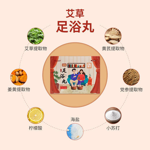 卓护艾草足浴丸15g*24粒/盒草本萃取入水速溶足浴球足浴丸泡脚1盒装 商品图3