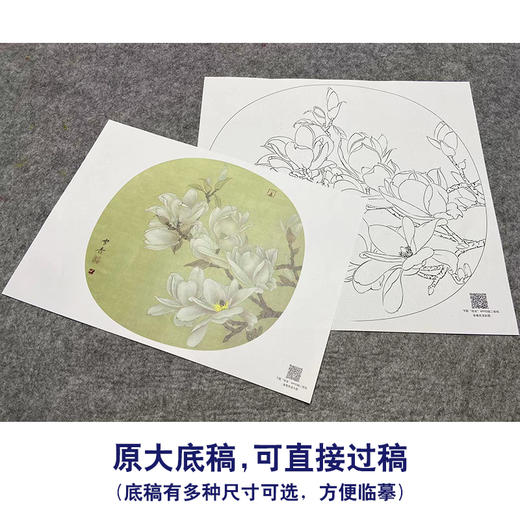 【大彩图】龚雪青工笔画白描底稿小品《玉兰花》临摹勾线花鸟线稿XQ13 商品图1