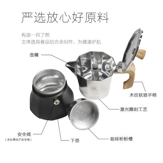 错山  意式摩卡壶  户外摩卡手冲咖啡壶  (单阀) MM812 商品图1