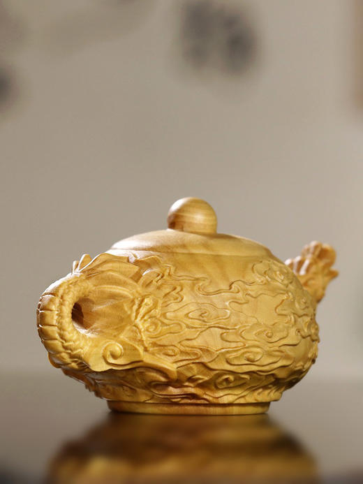 祥云龙壶°文玩把件黄杨木 商品图2