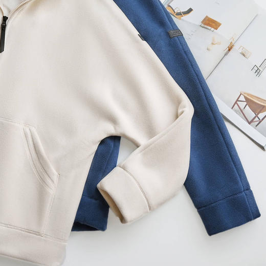 女士阔版落肩袖抓绒外套 商品图11