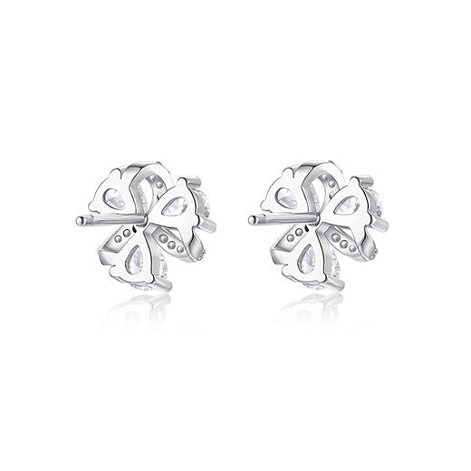 KADER卡蒂罗 三叶花 S925银 爱心花瓣造型设计耳饰 女款 精致闪耀 浪漫灵动款配饰甜美礼物送女生 商品图1