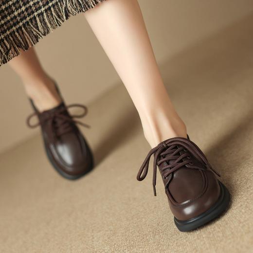 ZHR单鞋女2023秋冬新款ins英伦风韩版百搭时尚洋气软底气质小皮鞋 商品图11