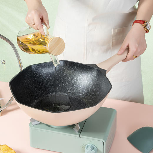 Debo德铂卡地亚不粘锅家用炒菜锅平底网红八角锅 商品图4