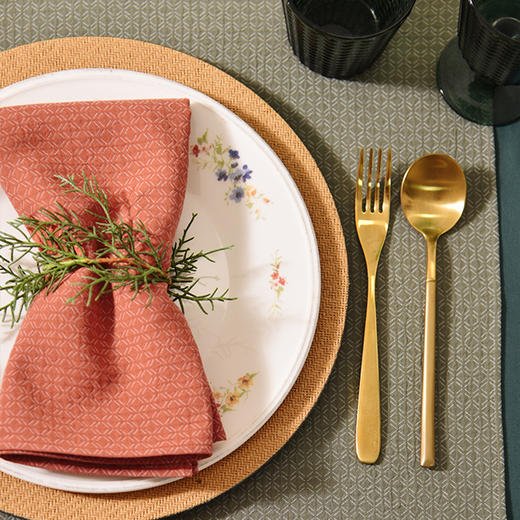 节日系列小方块餐巾全棉高档田园风擦杯布餐巾 商品图2