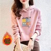 加绒卫衣连帽棉质正肩运动宽松休闲时尚印花多色上衣女潮秋冬外套 商品缩略图0