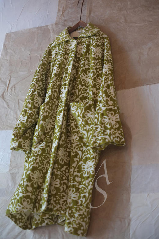 Casey Casey  果绿色花卉丝绒Blob长外套 商品图5