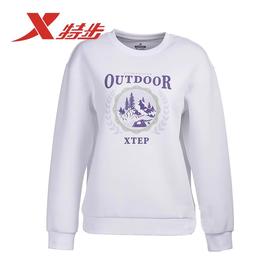 5.9折【自营】XTEP/特步  特步女套头卫衣2023冬季新款运动圆领长袖休闲上衣衫 977428920237