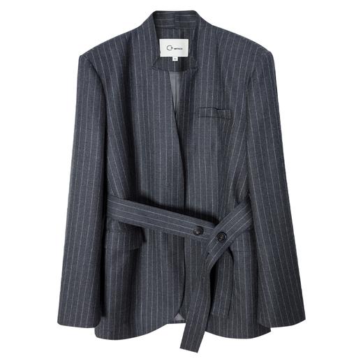 西嘉C+IMPRESS/西嘉羊毛条纹西装套装女腰带马甲半裙西装裤搭配一整套WT2304048 商品图4