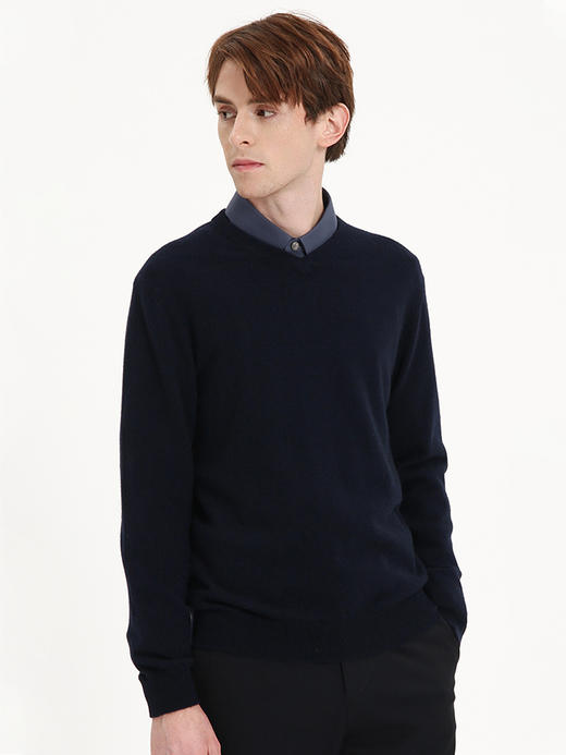 callisto藏青全山羊绒针织衫 FSKNW098H 商品图1