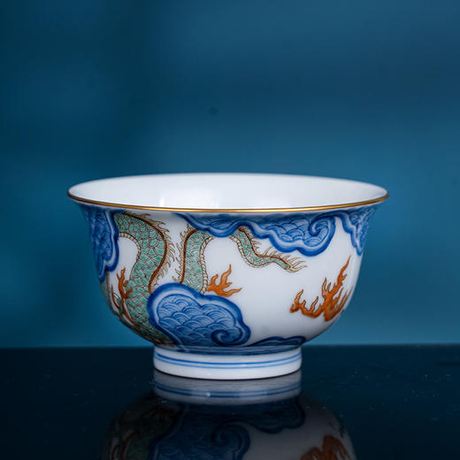 青花五彩描金龙纹杯 商品图3