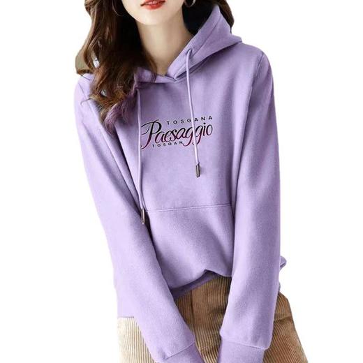 连帽加绒多色棉质卫衣运动宽松休闲时尚印花外套女潮秋冬新款上衣 商品图4