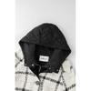 【年终福利/不退换】休闲格调经典黑白格纹帽款长款大衣BC436 商品缩略图1
