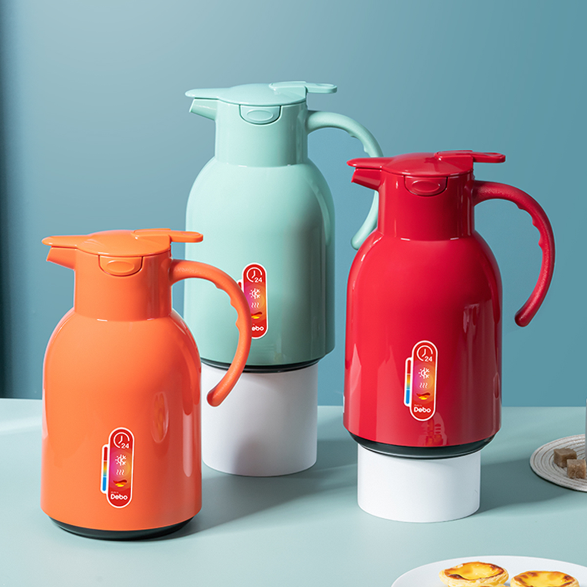 Debo德铂维莱特红胆玻璃保温壶大容量家用保温壶