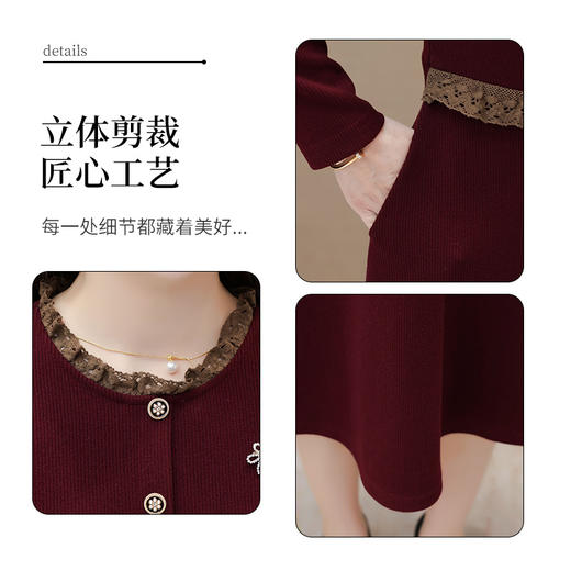 时尚拼结，假两件中长款连衣裙QYM-JJ-BS23B13-Y 商品图3