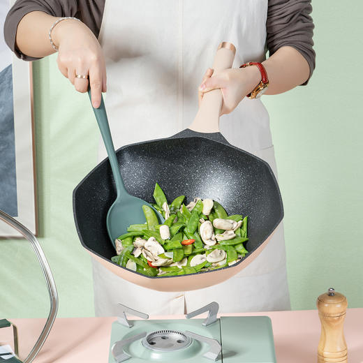 Debo德铂卡地亚不粘锅家用炒菜锅平底网红八角锅 商品图5