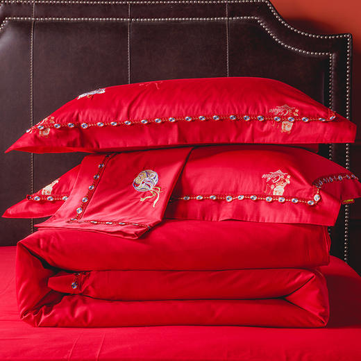 多喜爱 喜玫瑰婚庆床上用品四件套 鸿运当头cs 商品图2