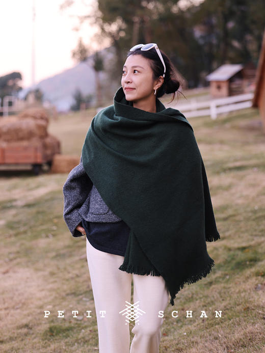 PETIT SCHAN小闪 ACC#014 sutra flag 经幡 骆驼绒山羊绒混纺手工染色大披肩/围巾 商品图2