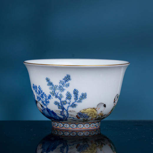 青花五彩描金婴戏杯 商品图5