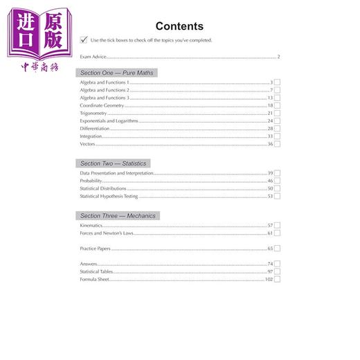 【中商原版】英国CGP AS-Level Maths Edexcel Exam Practice Workbook (includes Answers) 商品图2