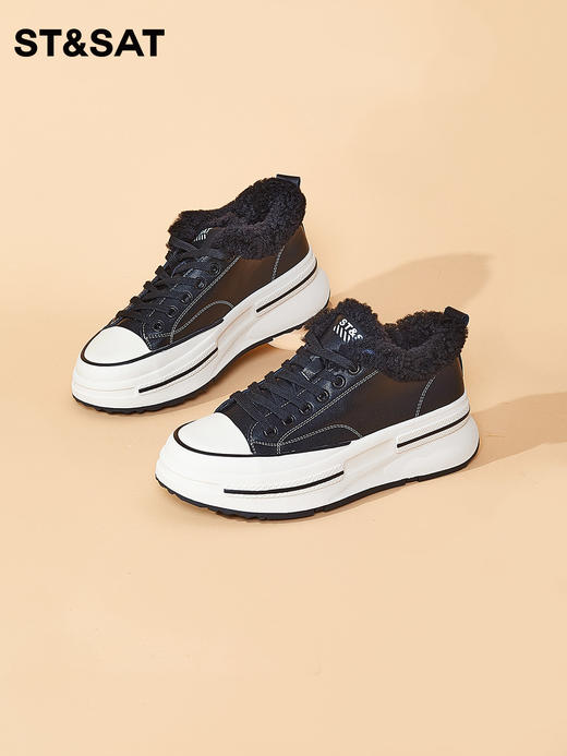 星期六保暖绒里厚底休闲板鞋SS34112456 商品图3