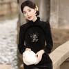 加毛加厚圆襟，长款刺绣旗袍SJT-397 商品缩略图5