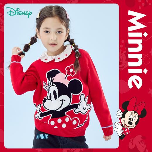 迪士尼童装秋冬新款男女童针织套头上衣宝宝米奇卡通保暖毛衣
 商品图0