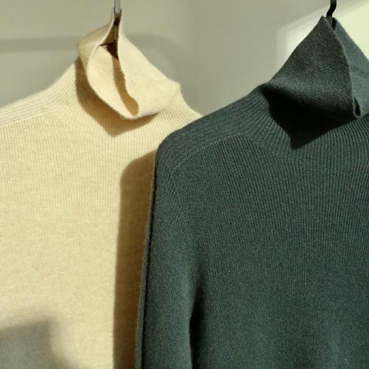 【à perles】厚款半高领，堆堆领无缝一体羊绒衫 弹力大修身不紧身【现货】 商品图2