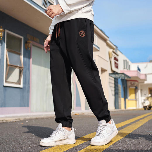 【圈】【新款DMH】大依优型大码加绒裤休闲裤收脚口束脚加肥加大男卫裤简约百搭潮款胖子 商品图3