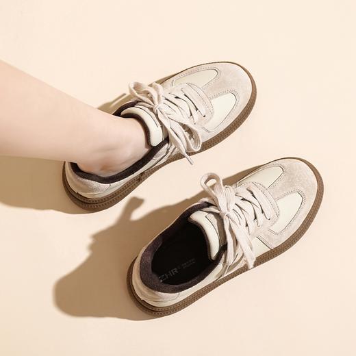 ZHR复古德训鞋女2023秋冬新款时尚百搭运动休闲鞋厚底板鞋女 商品图9