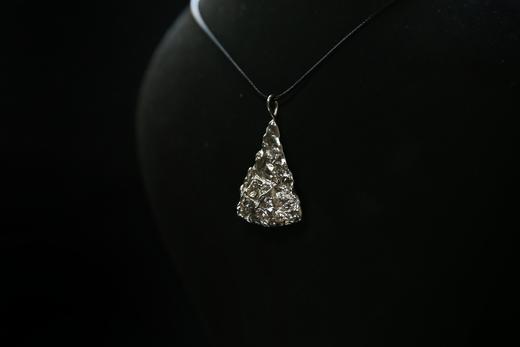 CHEZ BOQUE 冬日童话系列原创手工925银织物肌理吊坠《玉米片》 商品图4