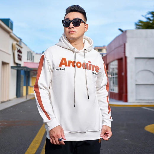 【圈】【新款DMH】大依优型大码加绒卫衣连帽卫衣帽衫长袖潮牌男装加肥加大上衣男士胖子 商品图1