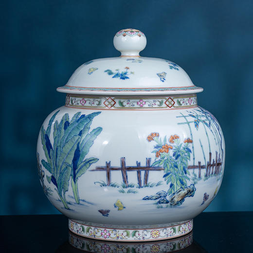 青花加彩大吉大利盖罐 商品图2